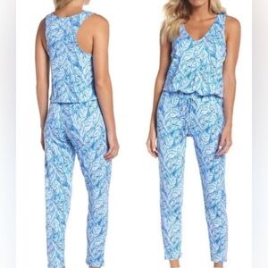 Lily Pulitzer Paulina Bennett Blue Let’s Mango Jumpsuit Size XXS
